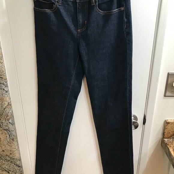 LandsEnd dark denim blue jeans, Size 2, straight leg - Picture 3 of 5